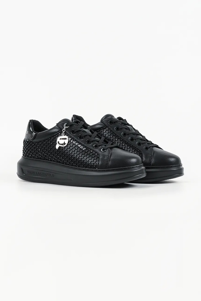Karl Lagerfeld Kapri sneakersy damskie skórzane KL62577N.00S czarny AW26