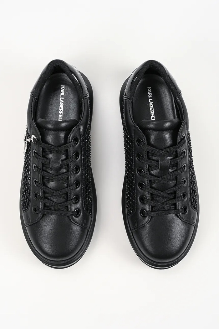 Karl Lagerfeld Kapri sneakersy damskie skórzane czarny KL62577N.00S