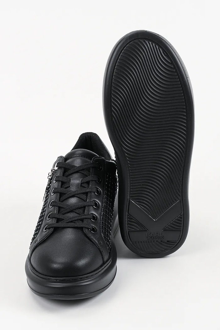Karl Lagerfeld Kapri sneakersy damskie skórzane KL62577N.00S czarny