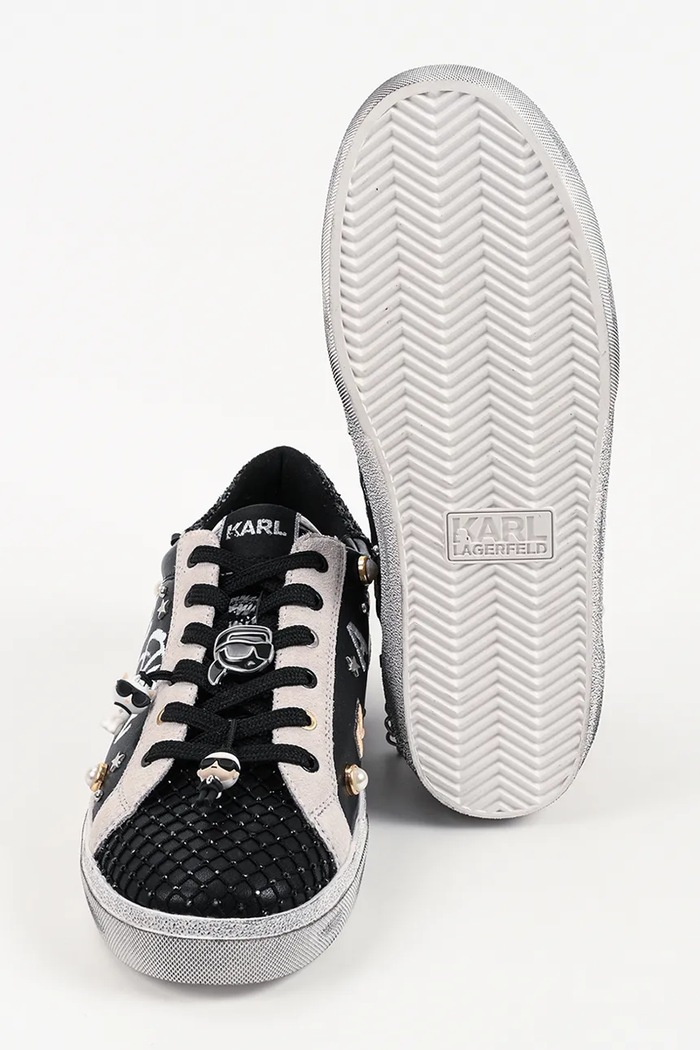 Karl Lagerfeld Skool sneakersy damskie skórzane KL60116S.000 czarny