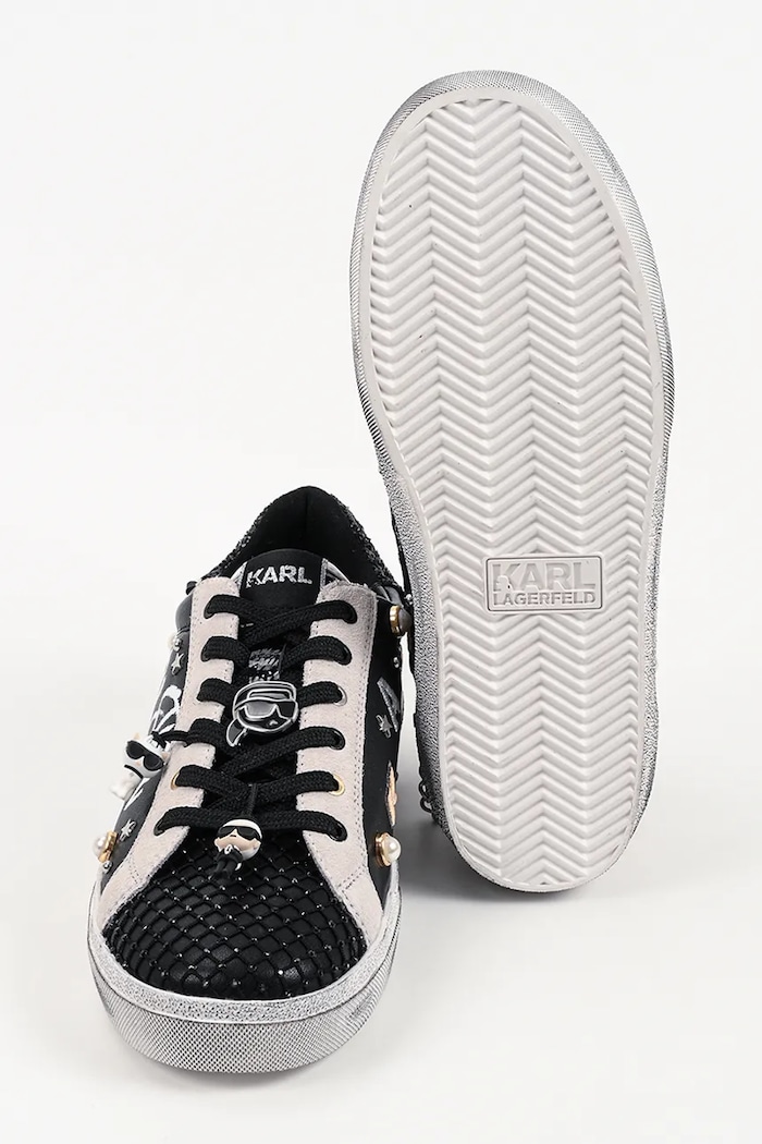 Karl Lagerfeld Skool sneakersy damskie skórzane KL60116S.000 czarny