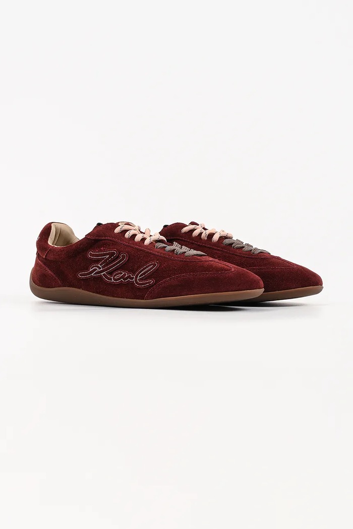 Karl Lagerfeld Altia sneakersy damskie zamszowe KL66122.5NN bordowy AW26