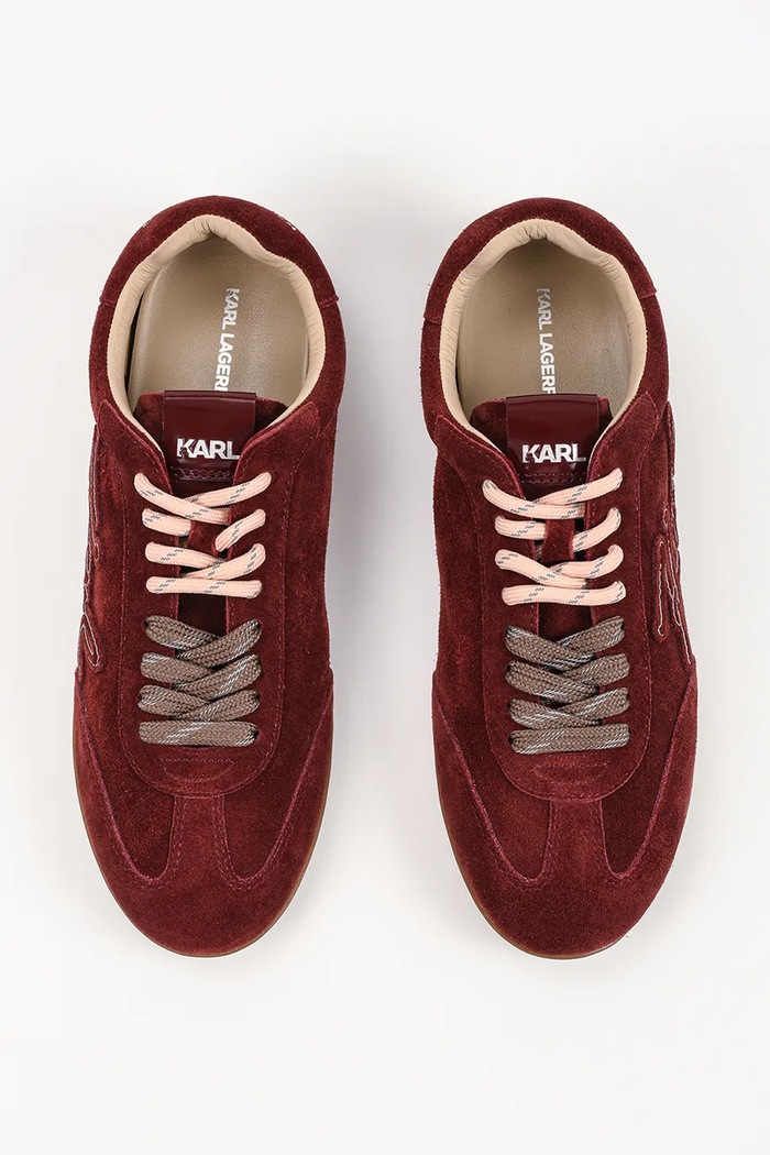 Karl Lagerfeld Altia sneakersy damskie zamszowe bordowy KL66122.5NN