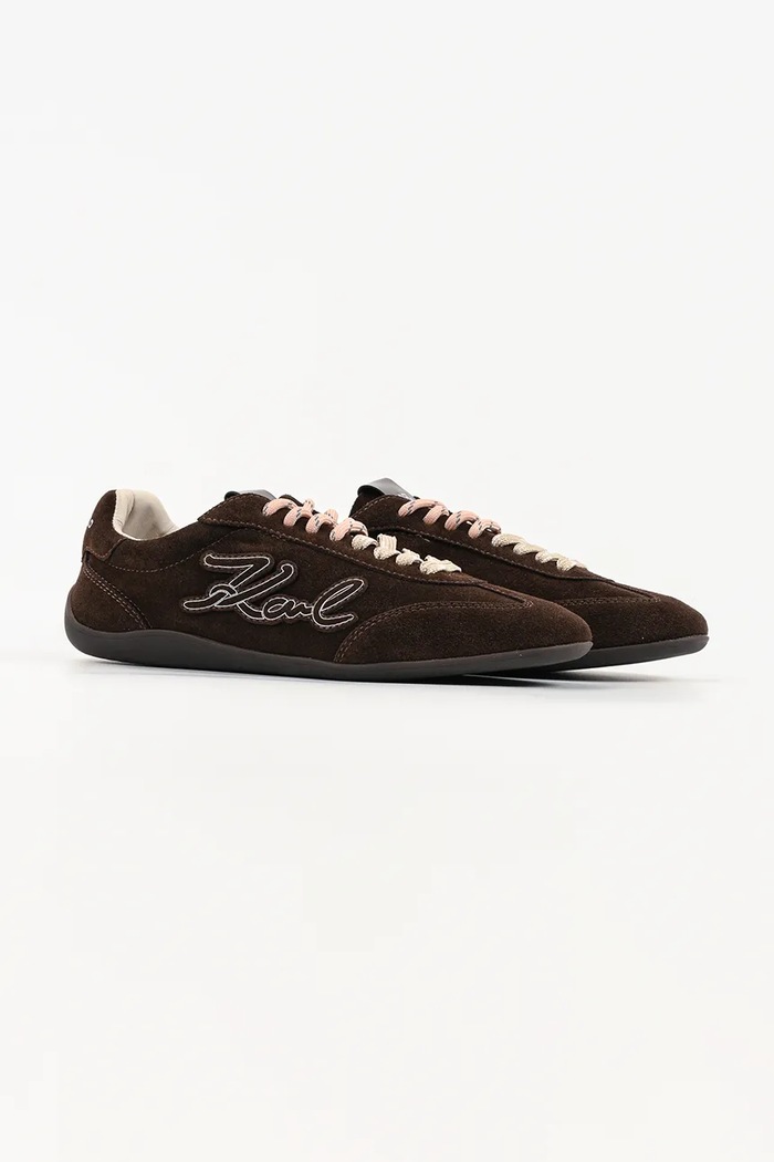 Karl Lagerfeld Altia sneakersy damskie zamszowe KL66122.5CH brązowy AW26