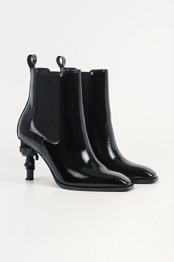 Karl Lagerfeld botki na platformie damskie skórzane Karl Nft Heel KL39146.100 czarny AW26