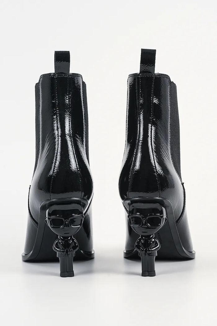 Obuwie Karl Lagerfeld botki na platformie damskie skórzane Karl Nft Heel KL39146.100 czarny