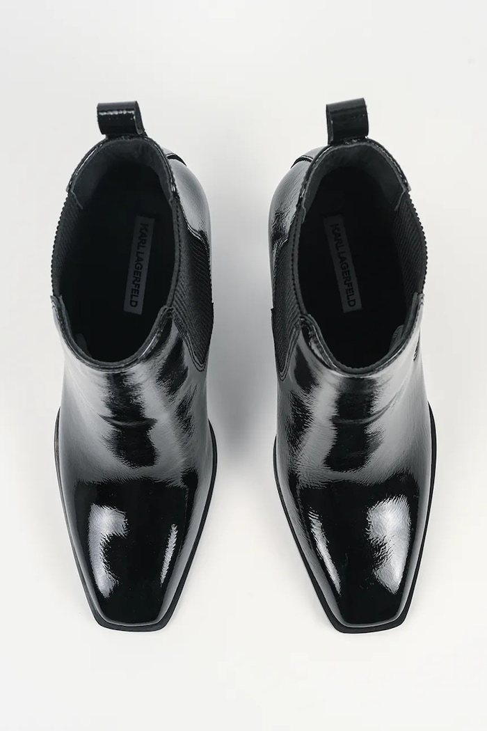 Karl Lagerfeld botki na platformie damskie skórzane Karl Nft Heel czarny KL39146.100