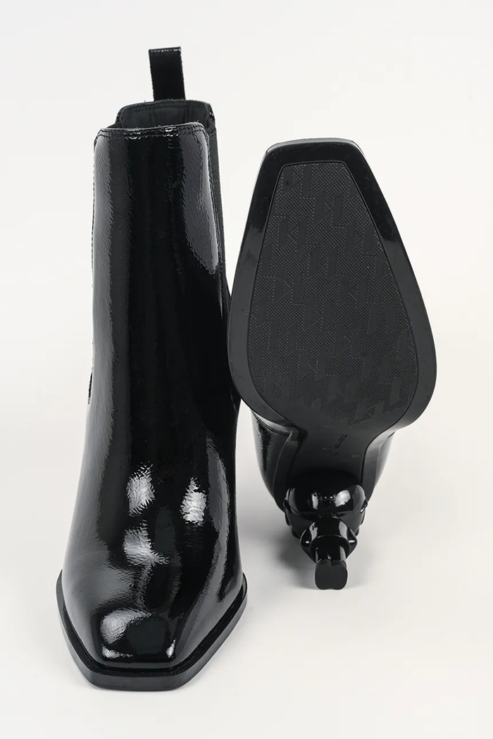 Karl Lagerfeld botki na platformie damskie skórzane Karl Nft Heel KL39146.100 czarny