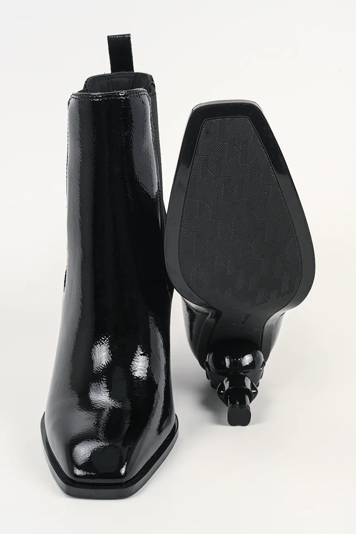 Karl Lagerfeld botki na platformie damskie skórzane Karl Nft Heel KL39146.100 czarny