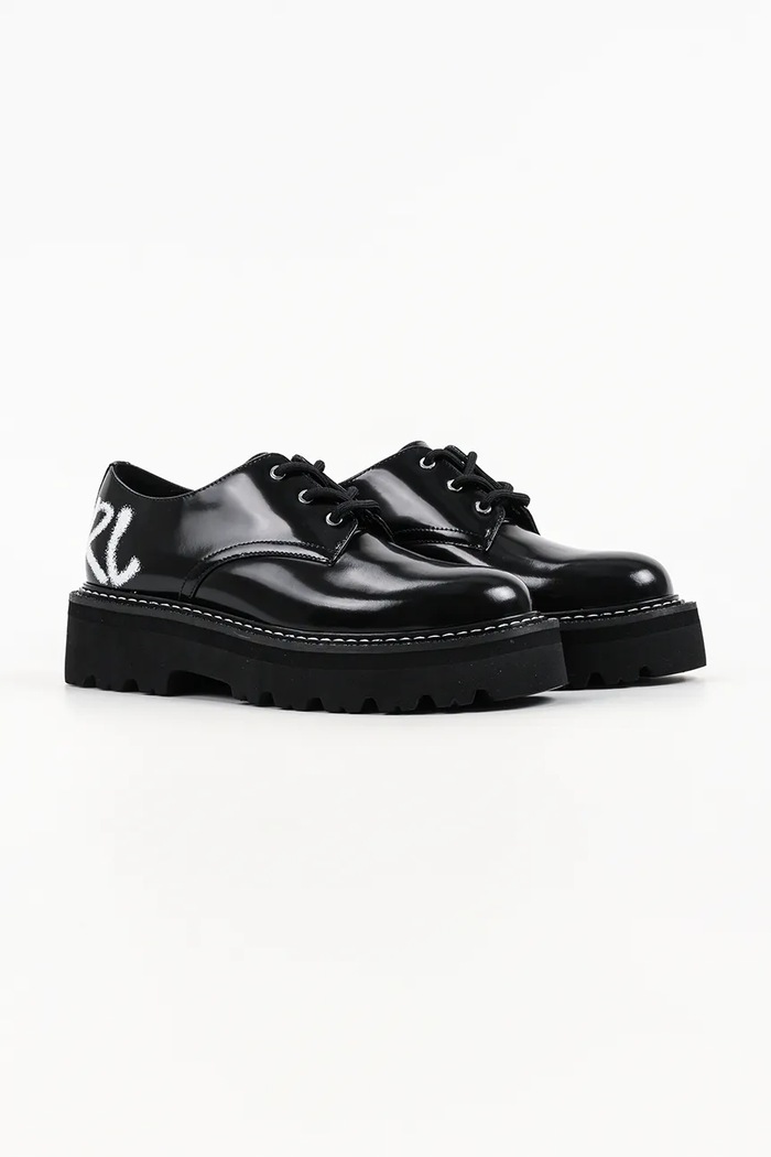 Karl Lagerfeld półbuty damskie skórzane Kyla KL43426.000 czarny AW26