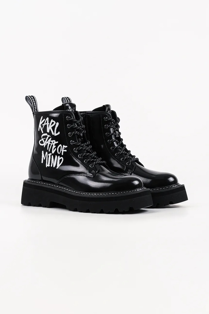 Karl Lagerfeld botki na platformie damskie skórzane Kyla KL43455C.000 czarny AW26