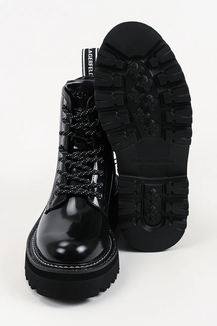 Karl Lagerfeld botki na platformie damskie skórzane Kyla KL43455C.000 czarny