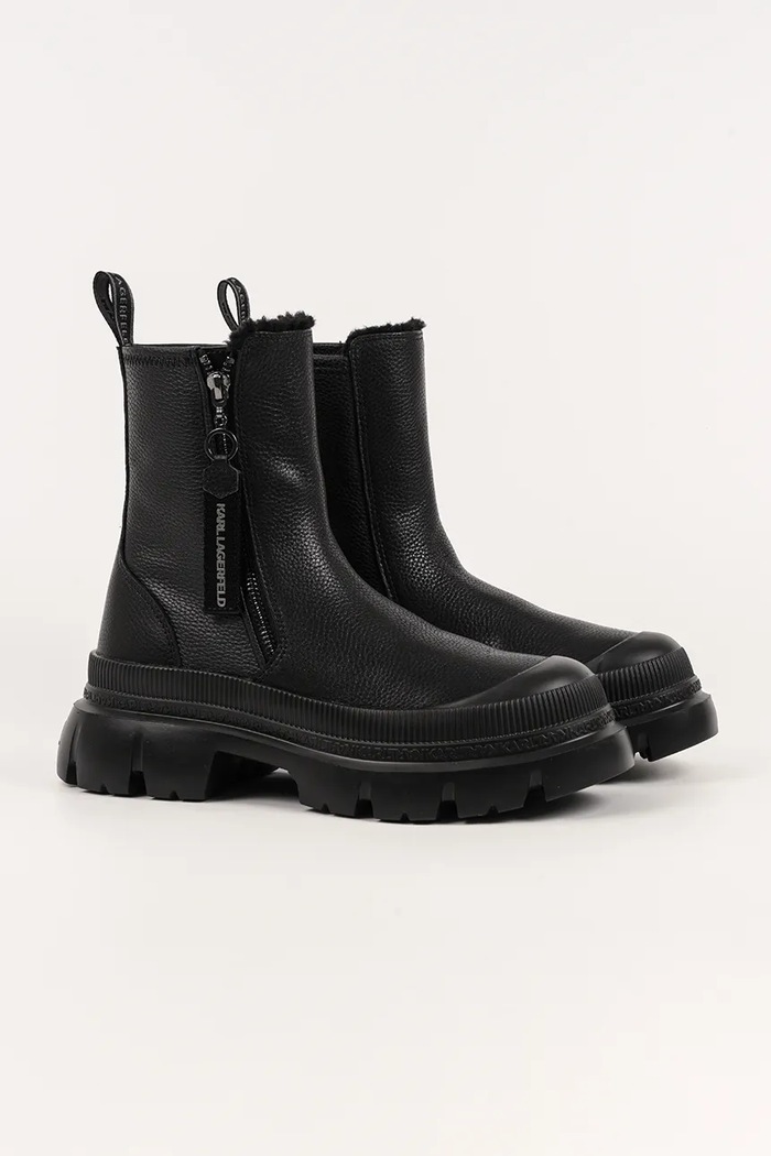 Karl Lagerfeld botki damskie skórzane Trekka Max KL43566.100 czarny AW26