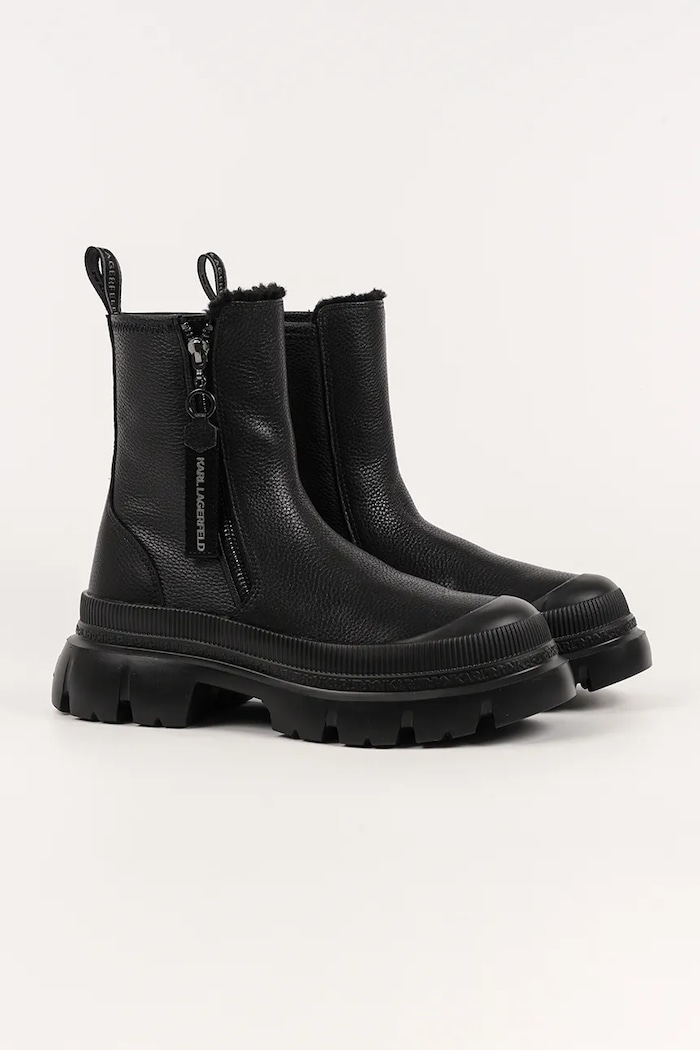 Karl Lagerfeld botki damskie skórzane Trekka Max KL43566.100 czarny AW26