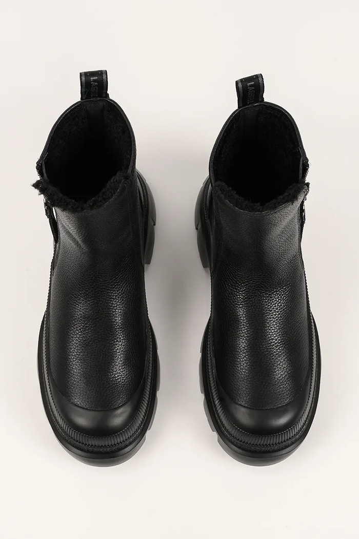 Karl Lagerfeld botki damskie skórzane Trekka Max czarny KL43566.100