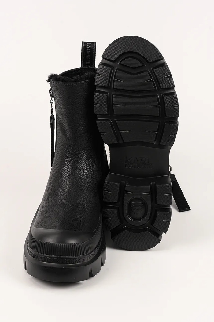 Karl Lagerfeld botki damskie skórzane Trekka Max KL43566.100 czarny