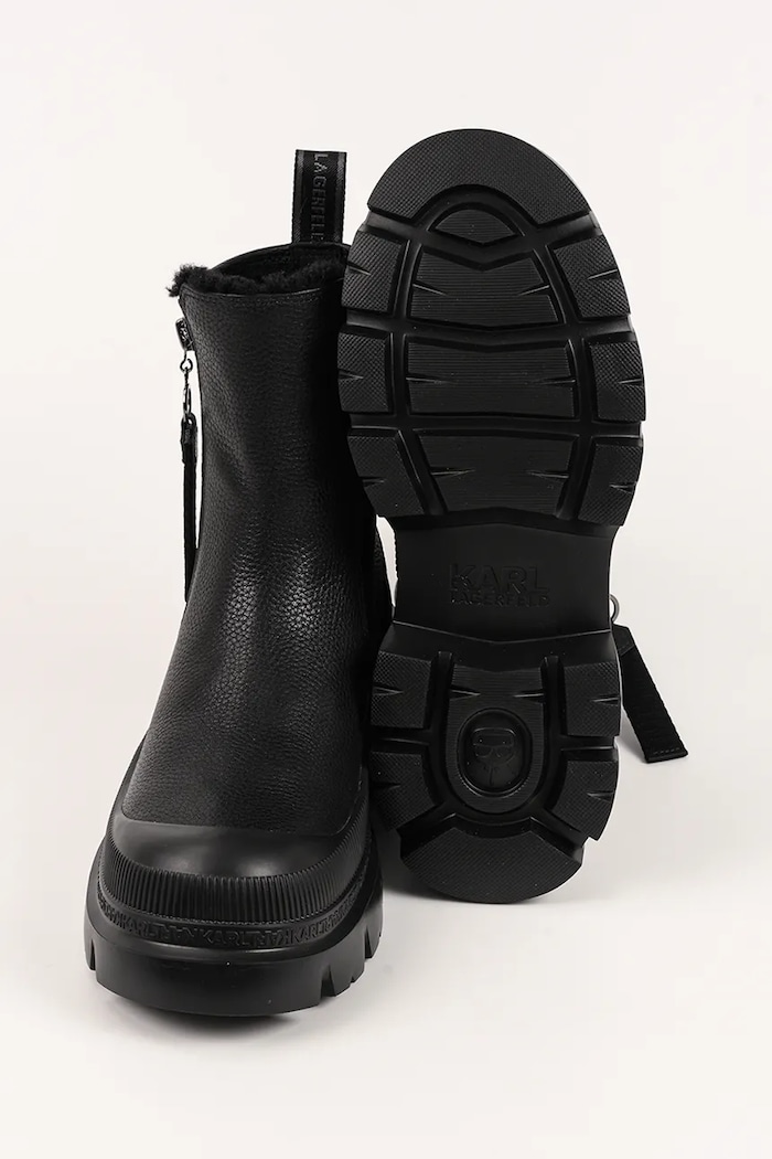 Karl Lagerfeld botki damskie skórzane Trekka Max KL43566.100 czarny