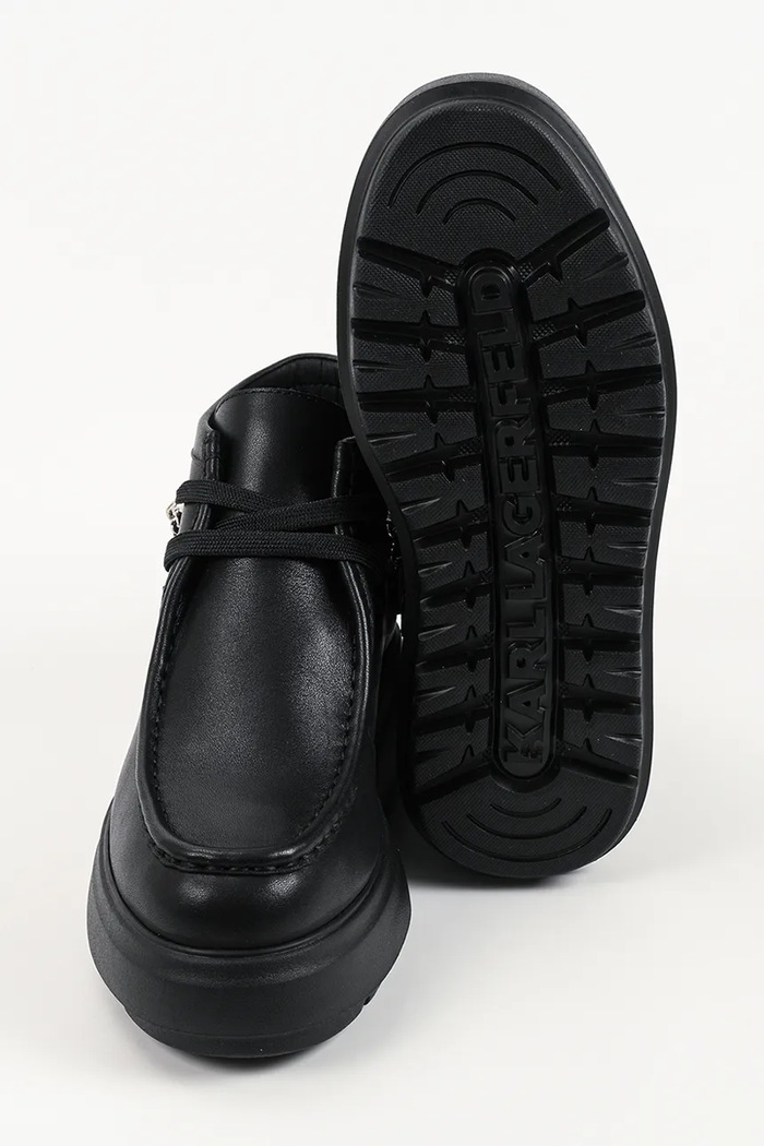 Karl Lagerfeld botki na platformie damskie skórzane Katya KL46636.1BP czarny