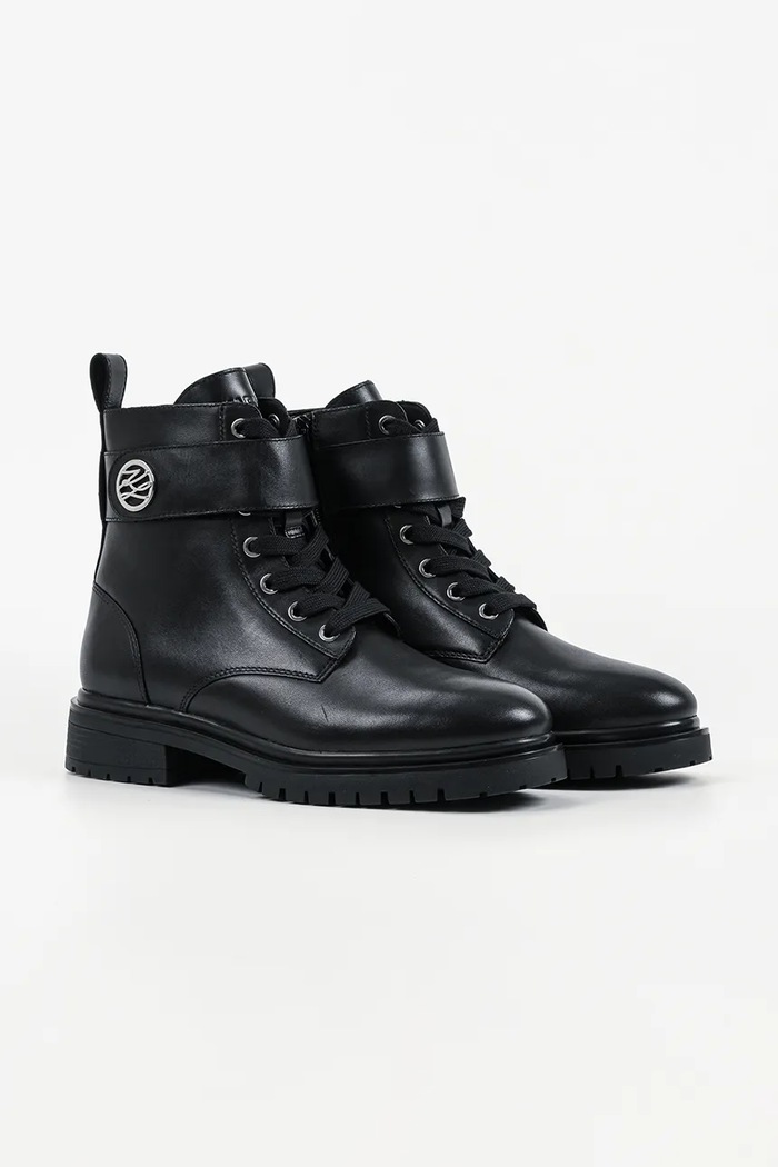 Karl Lagerfeld botki damskie skórzane Binky KL47561.000 czarny AW26