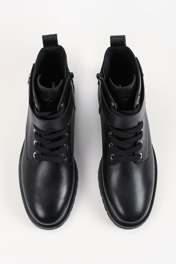 Karl Lagerfeld botki damskie skórzane Binky czarny KL47561.000