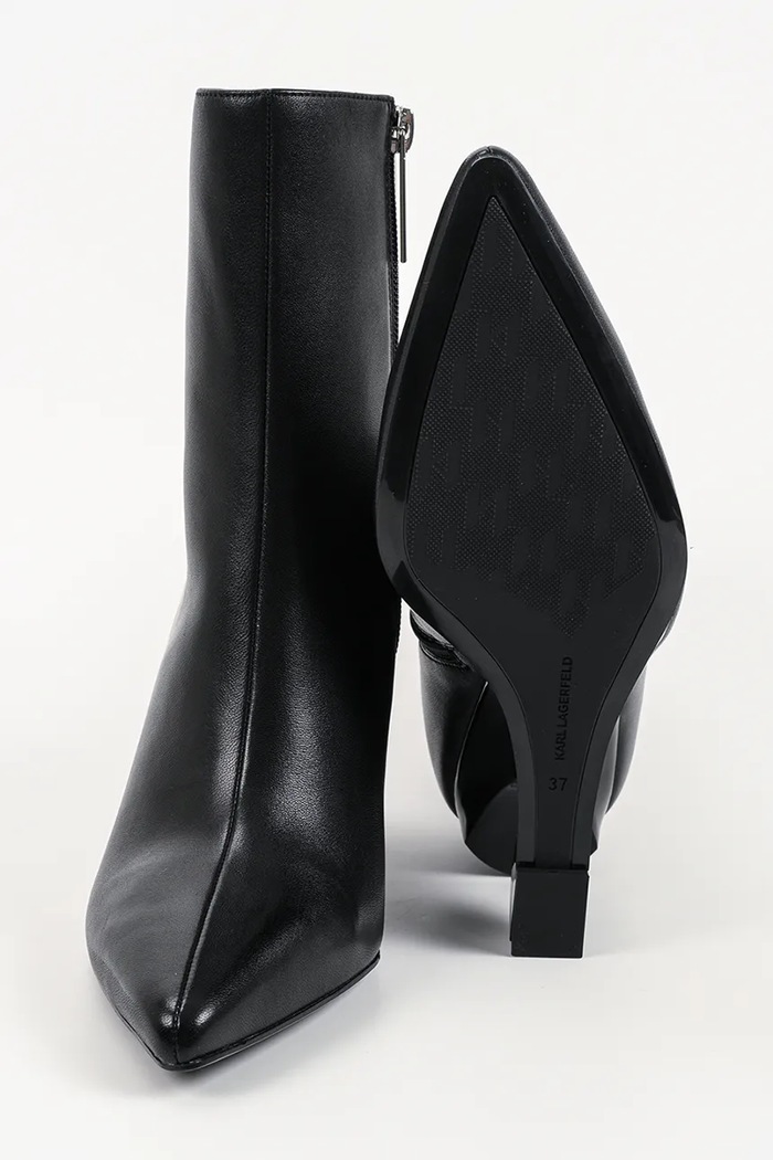 Karl Lagerfeld kozaki na koturnie damskie skórzane Waverly KL34645.000 czarny