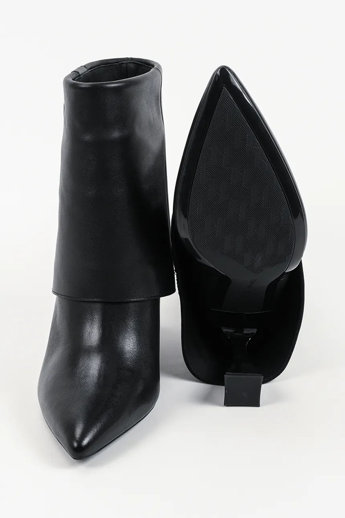 Karl Lagerfeld botki na wysokim obcasie damskie skórzane Debutante KL32045A.000 czarny