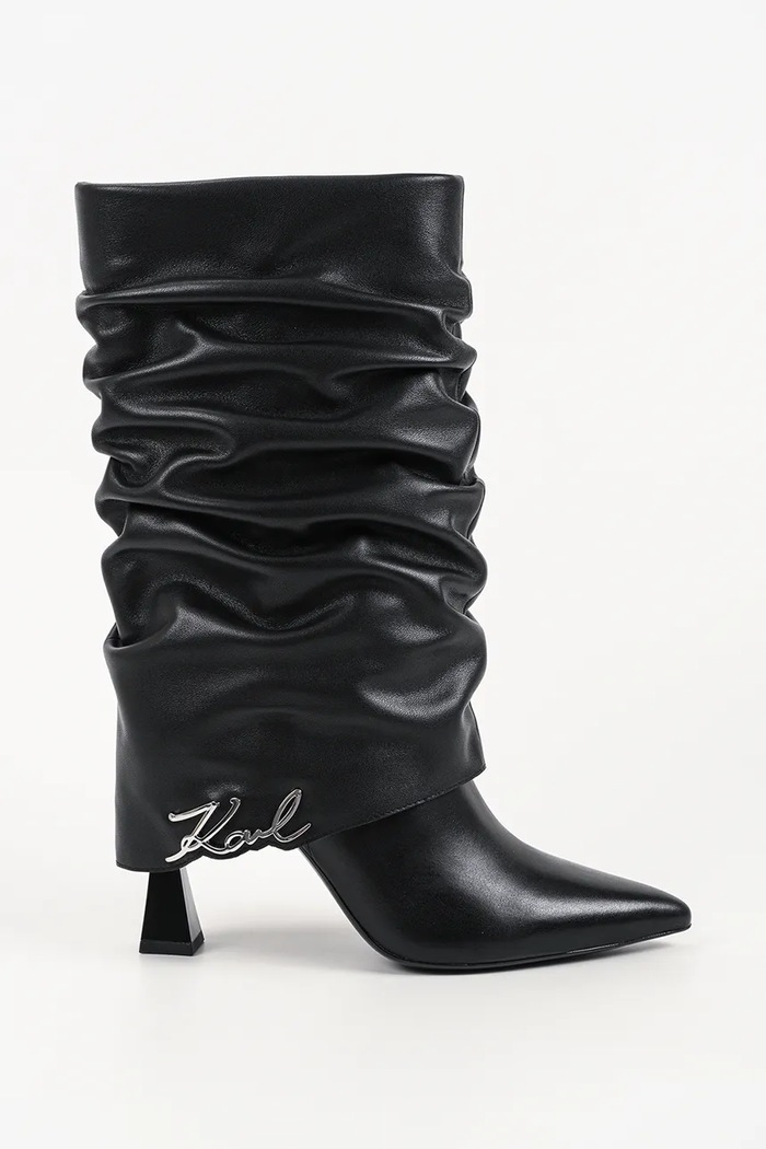 Karl Lagerfeld kozaki damskie skórzane Debutante czarny KL32085.100