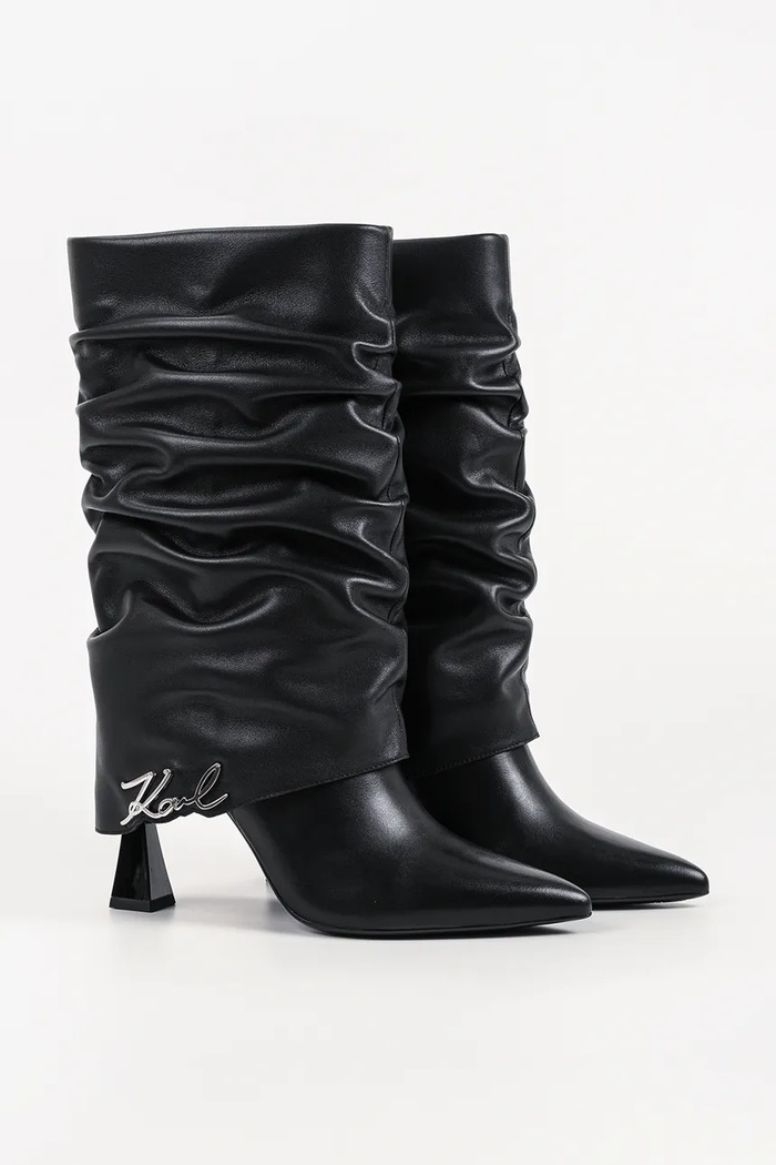 Karl Lagerfeld kozaki damskie skórzane Debutante KL32085.100 czarny AW26