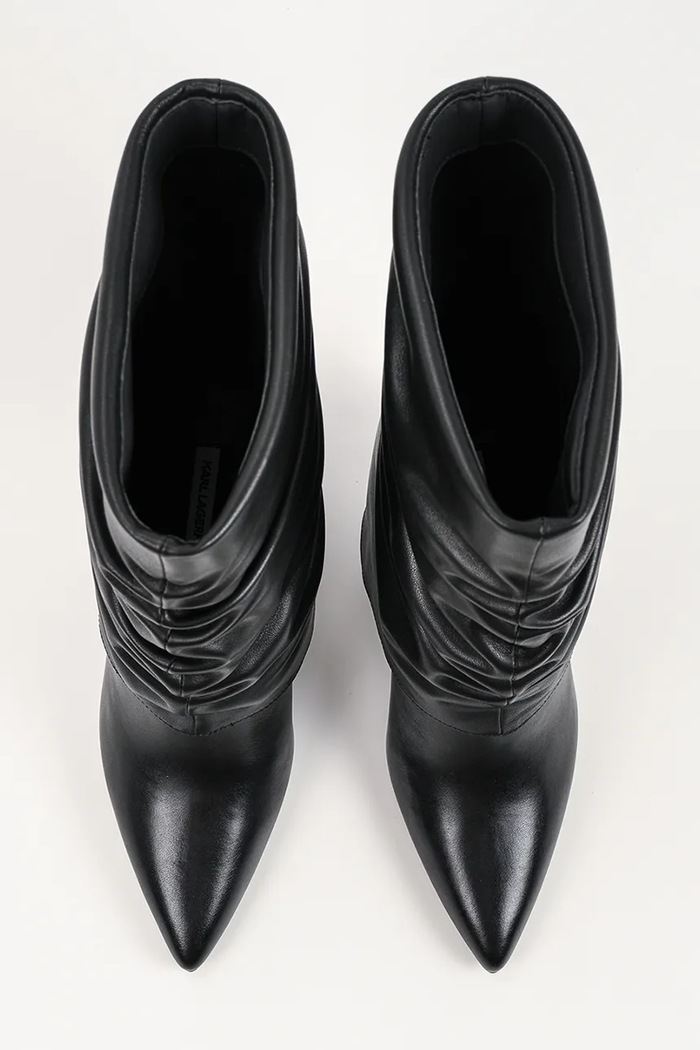 Karl Lagerfeld kozaki damskie skórzane Debutante czarny KL32085.100