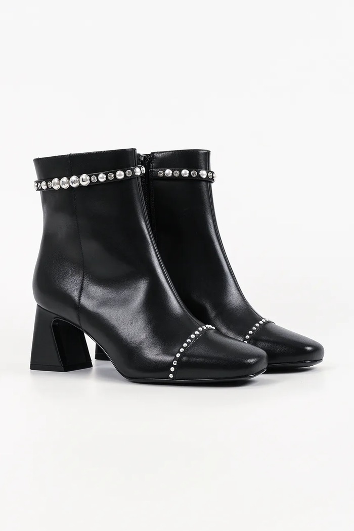 Karl Lagerfeld botki na słupku damskie skórzane Beata KL31465.000 czarny AW26