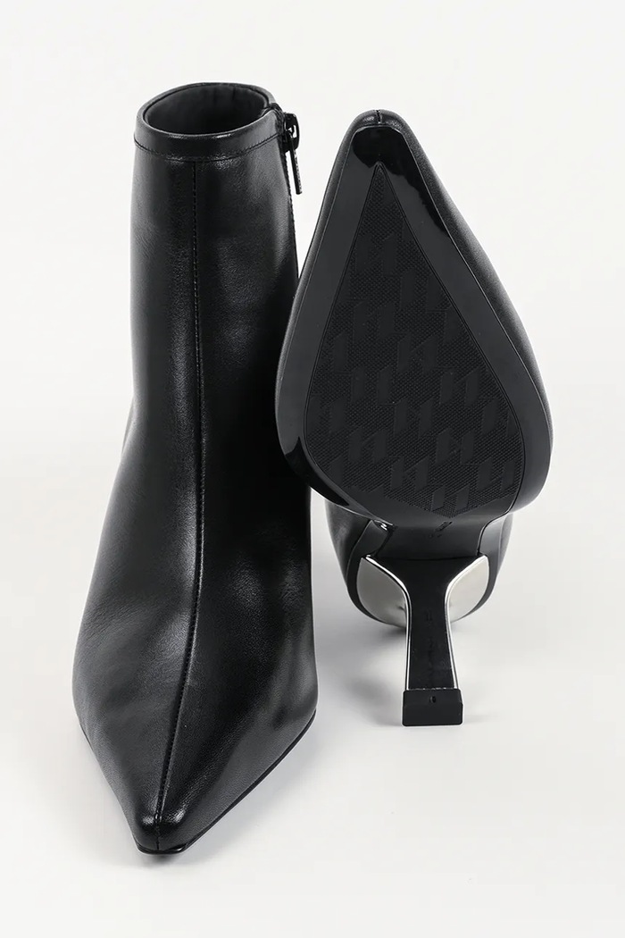 Karl Lagerfeld botki na szpilce damskie skórzane Karmel KL33635.000 czarny