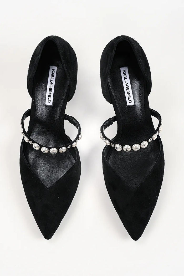 Karl Lagerfeld szpilki skórzane Sienna czarny KL32705A.50S