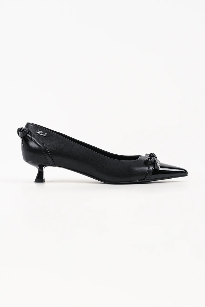 Karl Lagerfeld czółenka skórzane Pasha czarny KL30119A.000