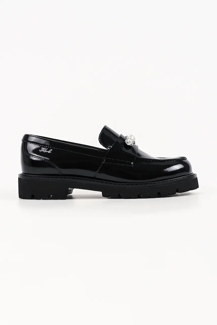 Karl Lagerfeld loafersy damskie skórzane Lowell czarny KL42221.000