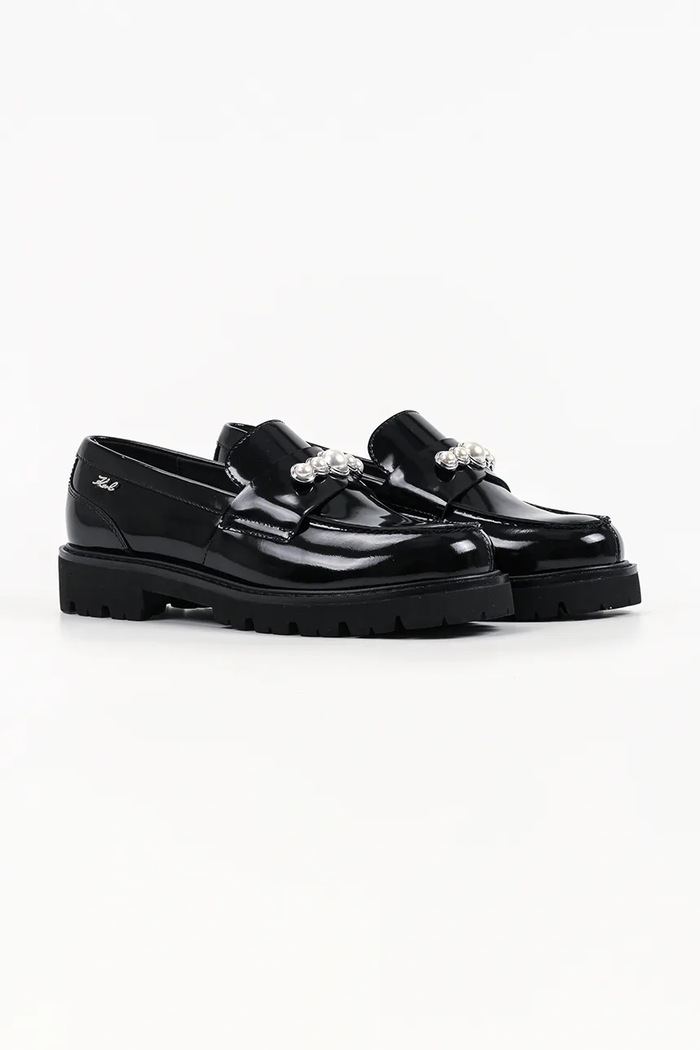 Karl Lagerfeld loafersy damskie skórzane Lowell KL42221.000 czarny AW26