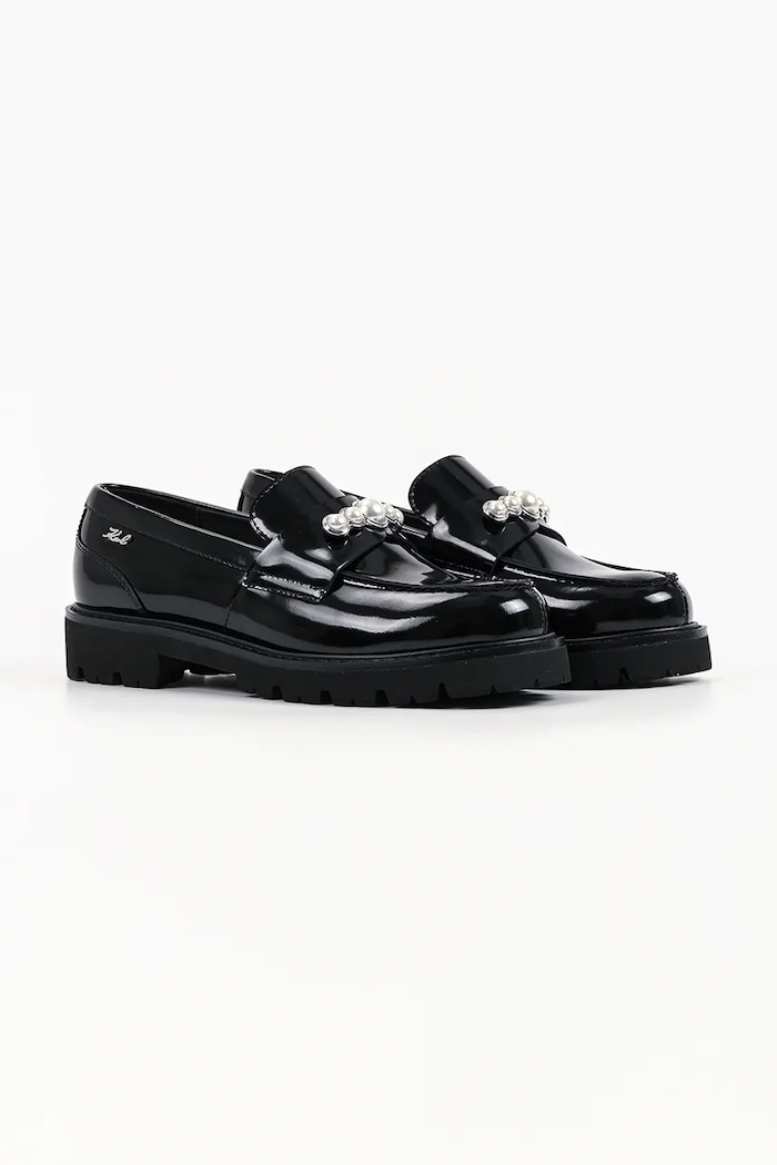 Karl Lagerfeld loafersy damskie skórzane Lowell KL42221.000 czarny AW26