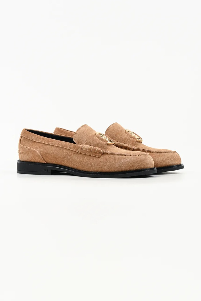 Karl Lagerfeld loafersy damskie zamszowe Mia KL42127.522 beżowy AW26