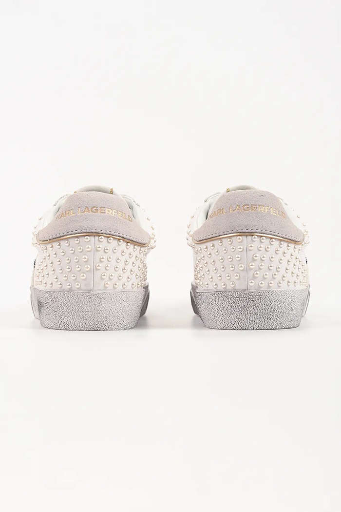 Obuwie Karl Lagerfeld Skool sneakersy damskie skórzane KL60130N.01S biały
