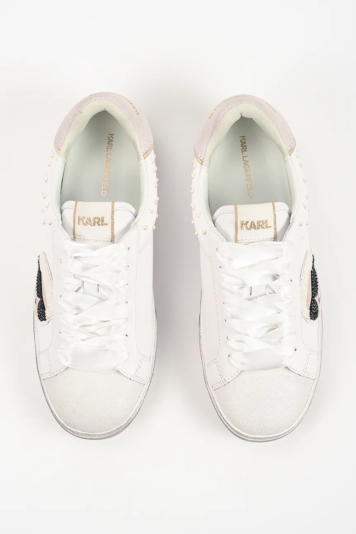 Skool sneakersy damskie skórzane Karl Lagerfeld KL60130N.01S biały