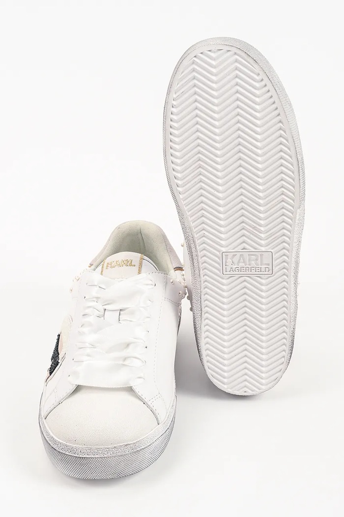 Skool sneakersy damskie skórzane Karl Lagerfeld biały KL60130N.01S
