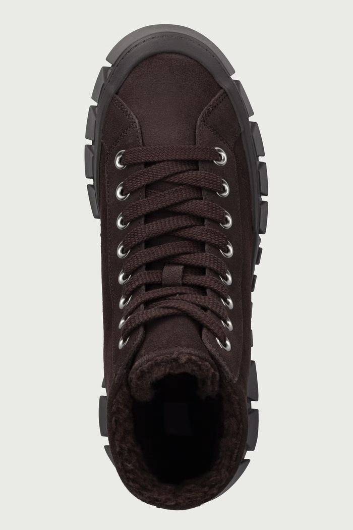 TJW PLATFORM SNEAKER MC WL sneakersy damskie zamszowe Tommy Jeans EN0EN03134 brązowy