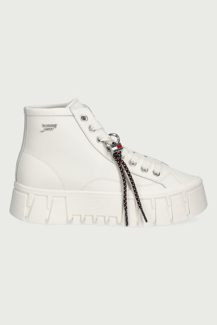 Tommy Jeans TJW PLATFORM SNEAKER LEATHER MC trampki damskie skórzane EN0EN03133 beżowy AW26