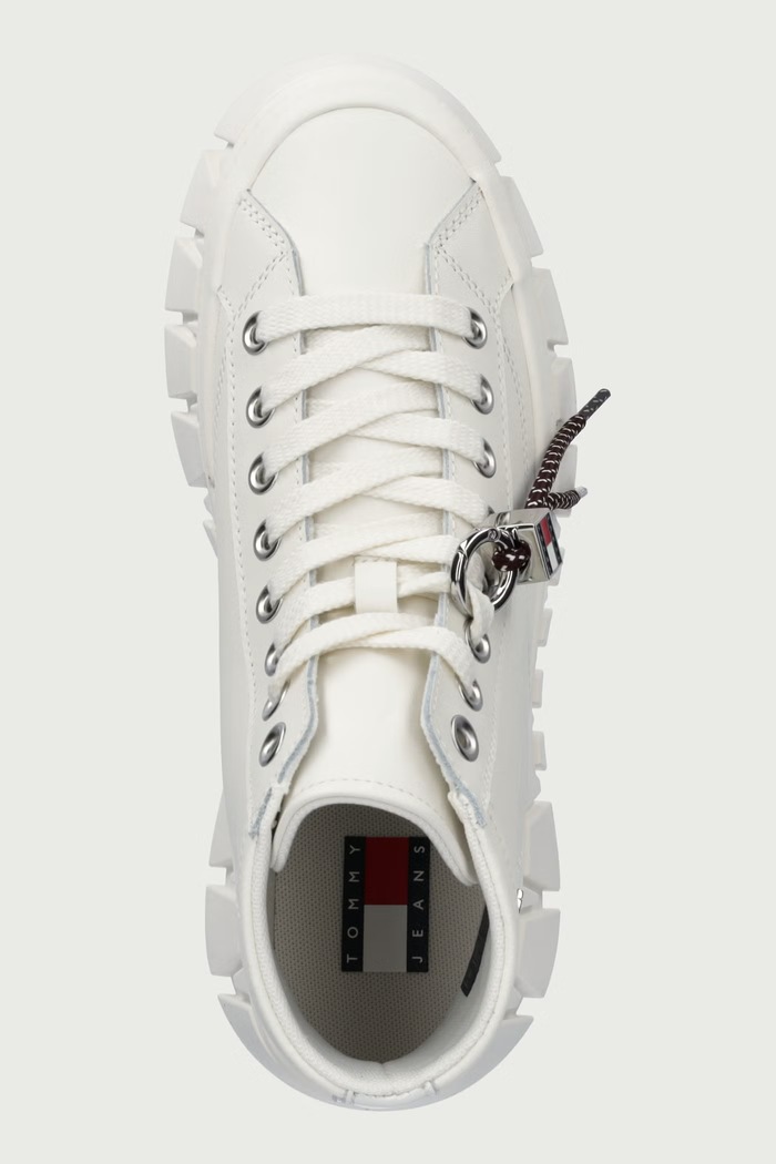 TJW PLATFORM SNEAKER LEATHER MC trampki damskie skórzane Tommy Jeans EN0EN03133 beżowy