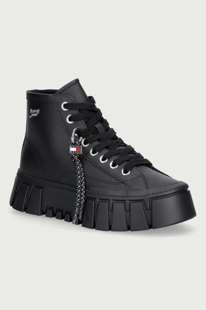 Tommy Jeans TJW PLATFORM SNEAKER LEATHER MC tenisice za žene od kože crna EN0EN03133