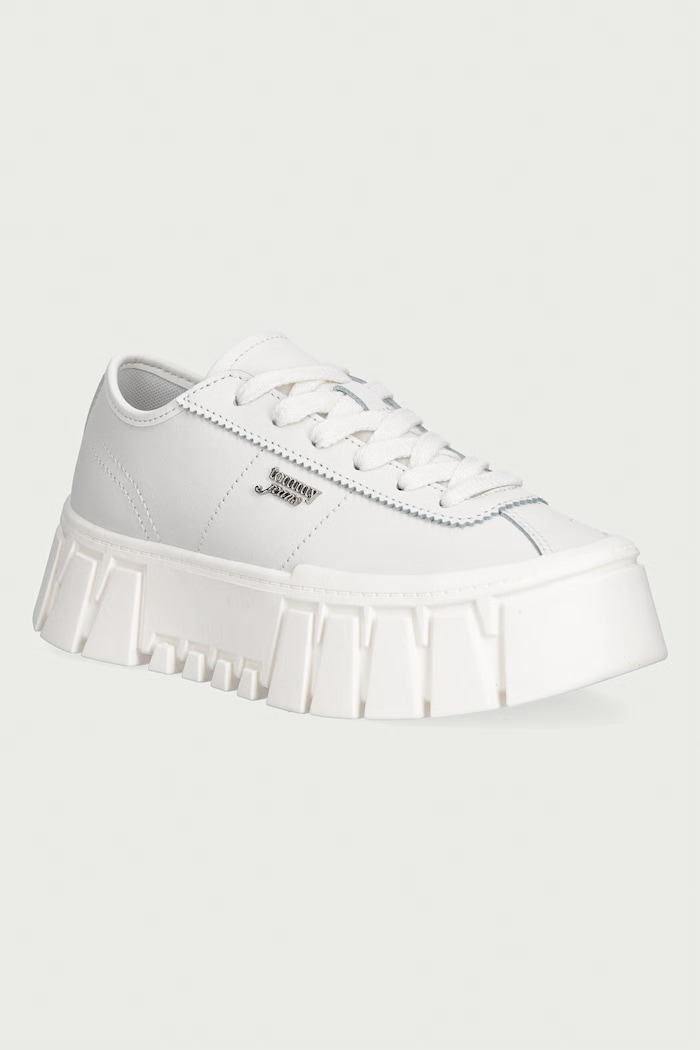 Tommy Jeans TJW PLATFORM SNEAKER LEATHER LC sneakers γυναικεία δερμάτινα λευκό EN0EN03165