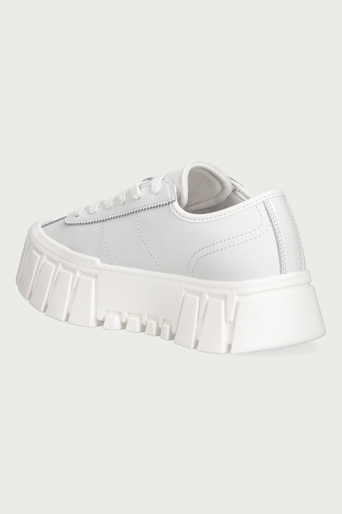 Παπούτσια Tommy Jeans TJW PLATFORM SNEAKER LEATHER LC sneakers γυναικεία δερμάτινα EN0EN03165 λευκό