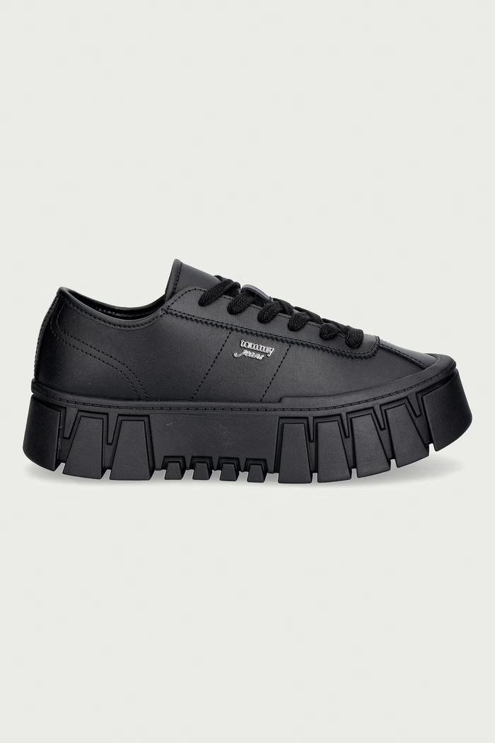 Tommy Jeans TJW PLATFORM SNEAKER LEATHER LC sneakers γυναικεία δερμάτινα EN0EN03165 μαύρο AW26