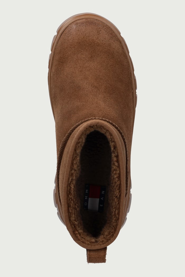 TJW SUEDE PLATFORM BOOTS WL śniegowce damskie skórzane Tommy Jeans EN0EN03158 beżowy