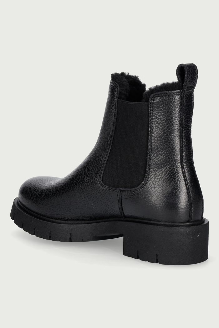 Obuv Tommy Jeans Chelsea čižmy dámske kožené TJW CLEATED CHELSEA BOOTS WL EN0EN03102 čierna