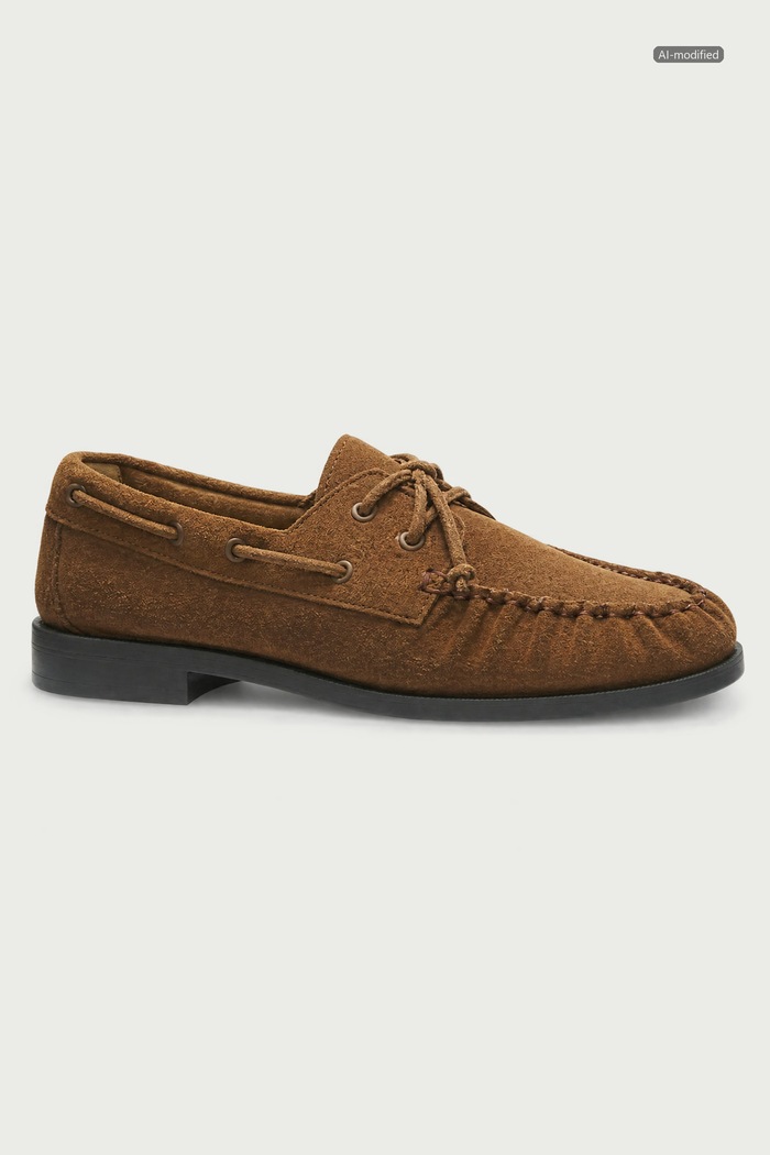 BOSS Mocasini pentru femei din piele întoarsă Lycia 50568643.211 maro AW26